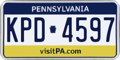 PA license plate KPD4597
