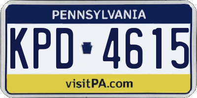PA license plate KPD4615