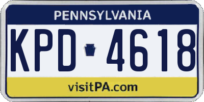 PA license plate KPD4618