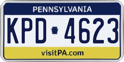 PA license plate KPD4623