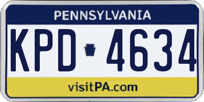 PA license plate KPD4634