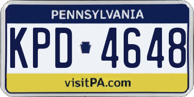 PA license plate KPD4648