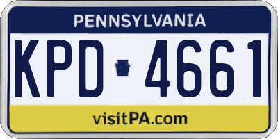 PA license plate KPD4661