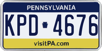 PA license plate KPD4676