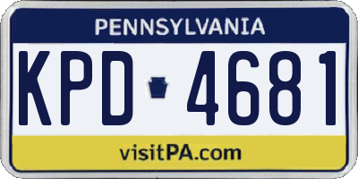 PA license plate KPD4681