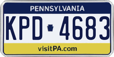 PA license plate KPD4683