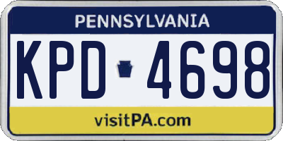 PA license plate KPD4698