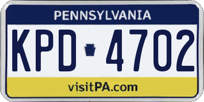 PA license plate KPD4702