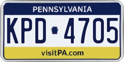 PA license plate KPD4705