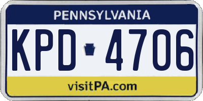 PA license plate KPD4706