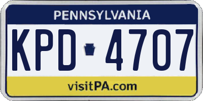 PA license plate KPD4707