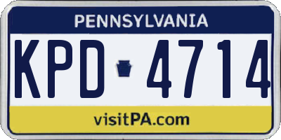 PA license plate KPD4714