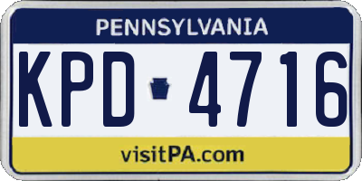 PA license plate KPD4716