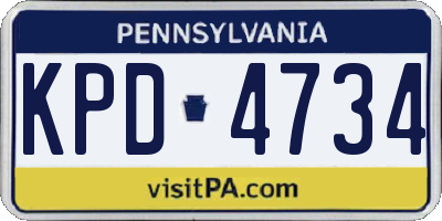 PA license plate KPD4734