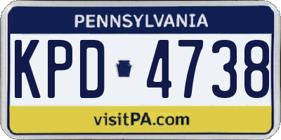 PA license plate KPD4738