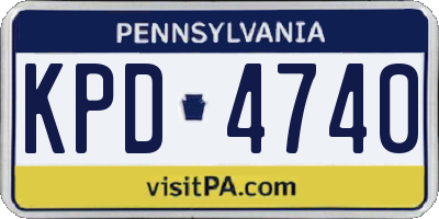 PA license plate KPD4740