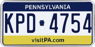 PA license plate KPD4754
