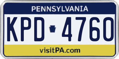 PA license plate KPD4760