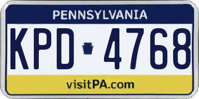 PA license plate KPD4768