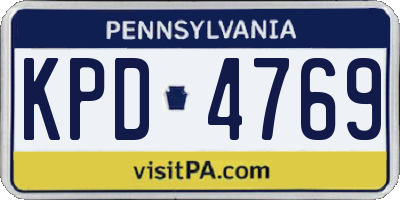 PA license plate KPD4769
