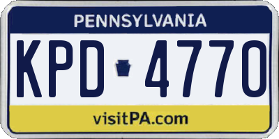 PA license plate KPD4770