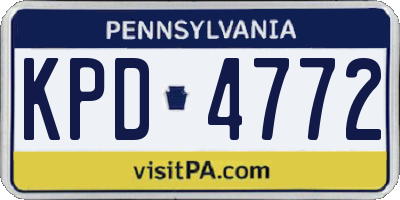 PA license plate KPD4772