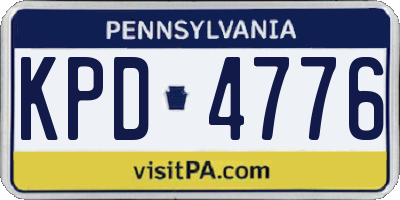 PA license plate KPD4776