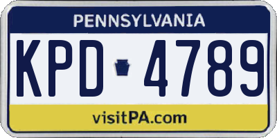 PA license plate KPD4789