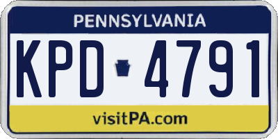 PA license plate KPD4791