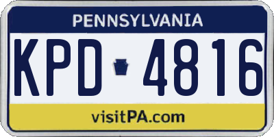 PA license plate KPD4816