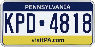 PA license plate KPD4818