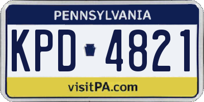 PA license plate KPD4821