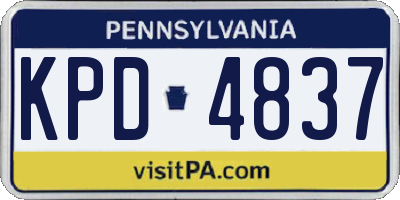 PA license plate KPD4837