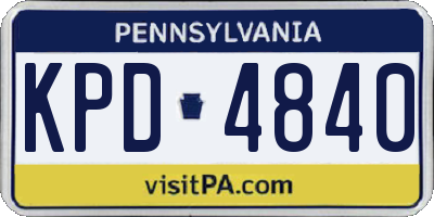 PA license plate KPD4840