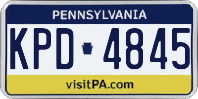 PA license plate KPD4845
