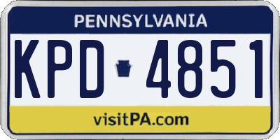 PA license plate KPD4851