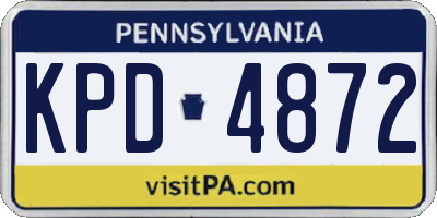 PA license plate KPD4872