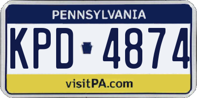 PA license plate KPD4874
