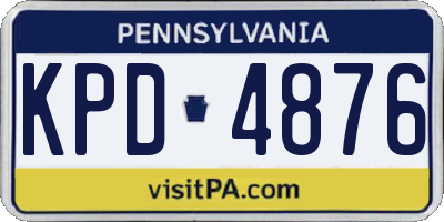 PA license plate KPD4876