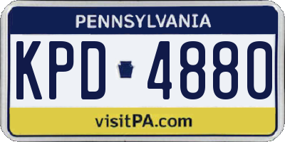 PA license plate KPD4880