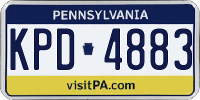 PA license plate KPD4883