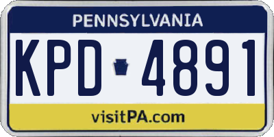 PA license plate KPD4891