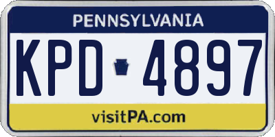 PA license plate KPD4897