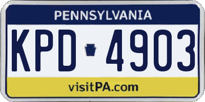 PA license plate KPD4903