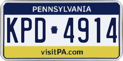 PA license plate KPD4914