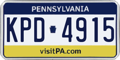 PA license plate KPD4915