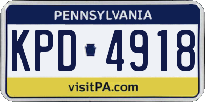 PA license plate KPD4918