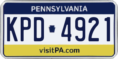 PA license plate KPD4921