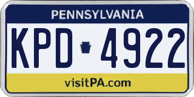 PA license plate KPD4922