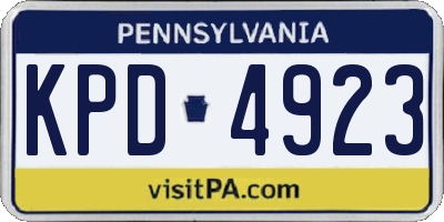 PA license plate KPD4923